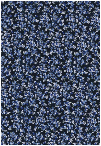 Tranquility Cherry Branch - Blüten auf dunkelblau, 75 x 110 cm